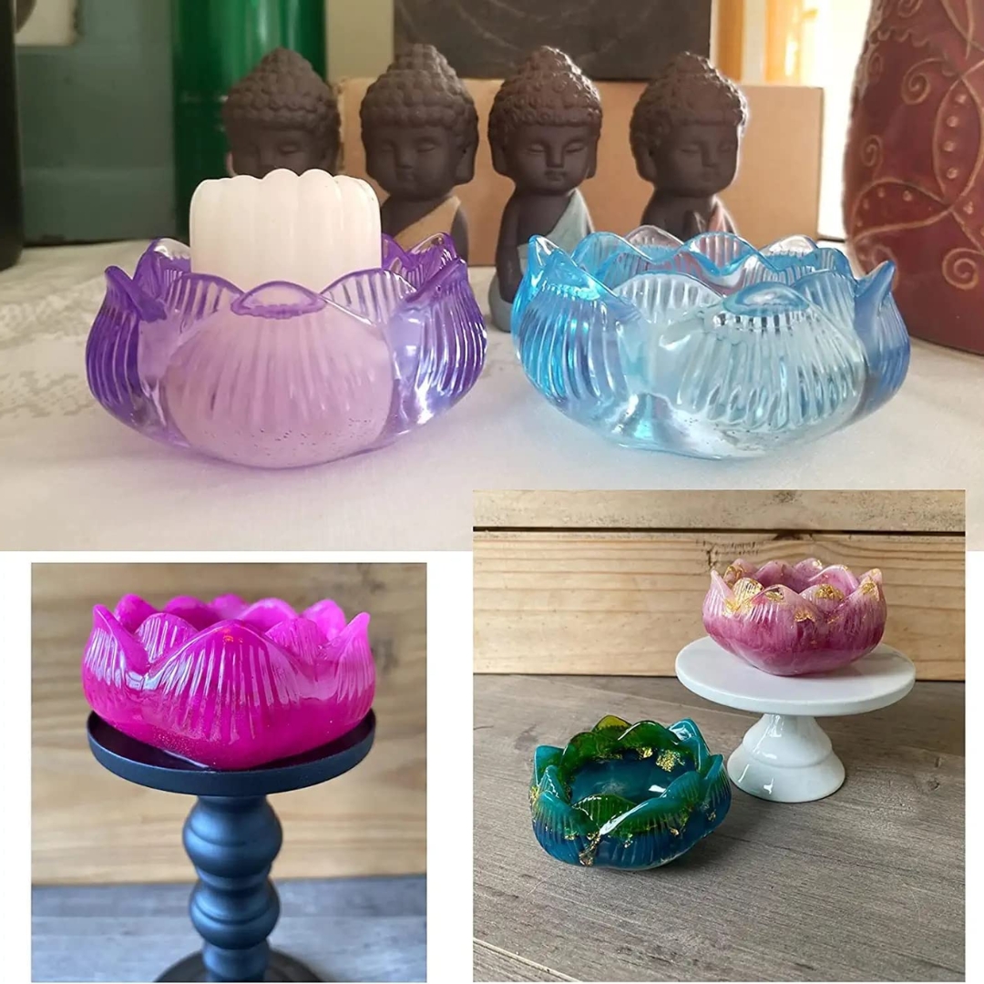 Silicon Resin Mold Lotus Tea Light Candle Holder