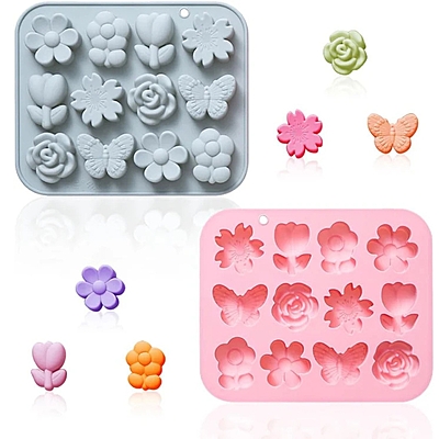 Silicon Mold Candle 2 Grid Small Flower