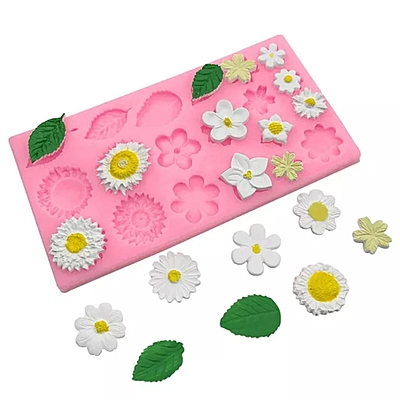 Silicon Mold Candle Sunflower & Leaves