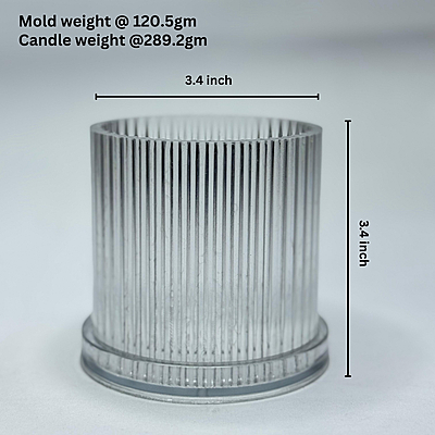 Polycarbonate Candle Crinkle Cylinder Mold(Small) 3*3inch