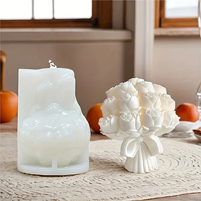 Silicon Mold Candle Rose Bud Bouquet