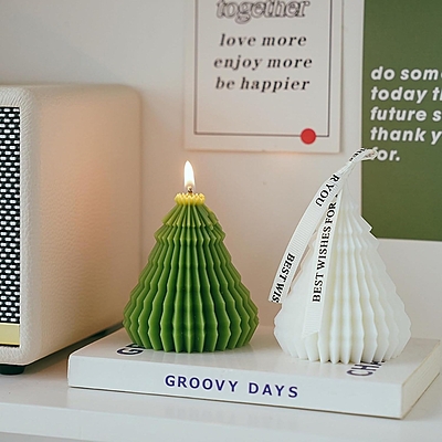 Silicon Mold Candle Christmas Crinkle Tree