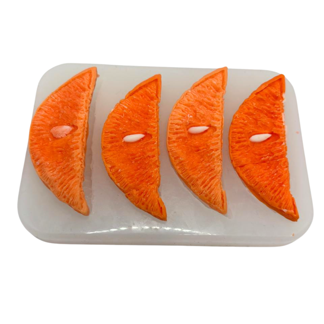 Silicon Mold Candle Orange Slice 4 Cavity