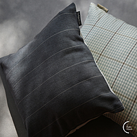 Cushion Cover - Parallel Hues Midnight Grey Cushion Cover - Parallel Hues Midnight Grey