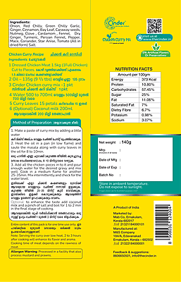 CINDER INSTANT CHICKEN CURRY MIX 140G