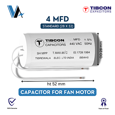 Tibcon 4.00 MFD Capacitor for Fan Tibcon 4.00 MFD Capacitor for Fan