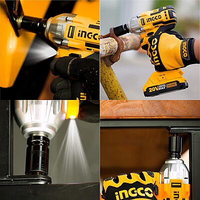 INGCO Lithium-Ion Cordless Impact Wrench CIWLI2001 (20V, 1/2", 300NM)