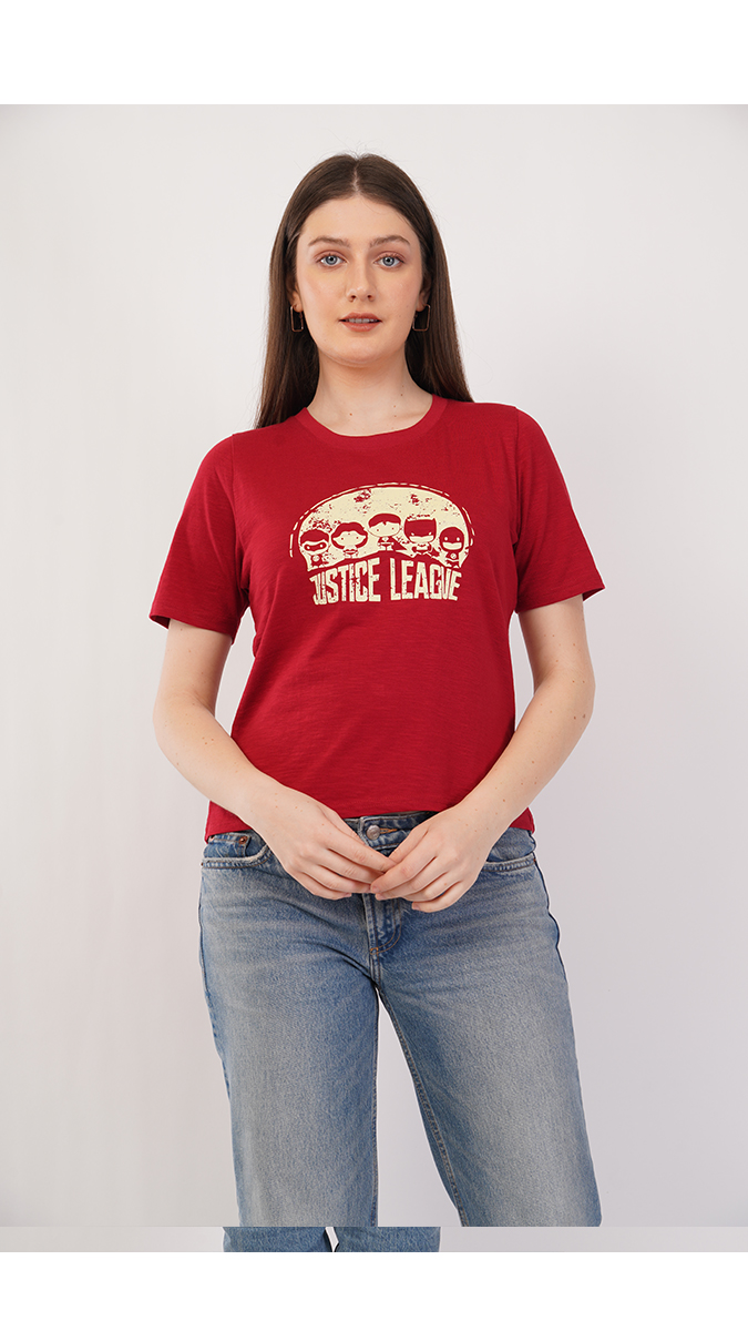 Trendy Ruby Pink Women's Round Neck T-Shirt – Slub/Vintage Fabric 180 GSM | S, M, L