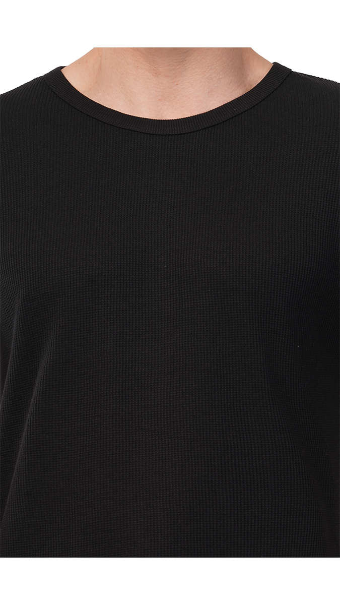 Men's Black Round Neck Waffle T-Shirt – 180 GSM | S, M, L | Soft & Stylish Men's Black Round Neck Waffle T-Shirt – 180 GSM | S, M, L | Soft & Stylish