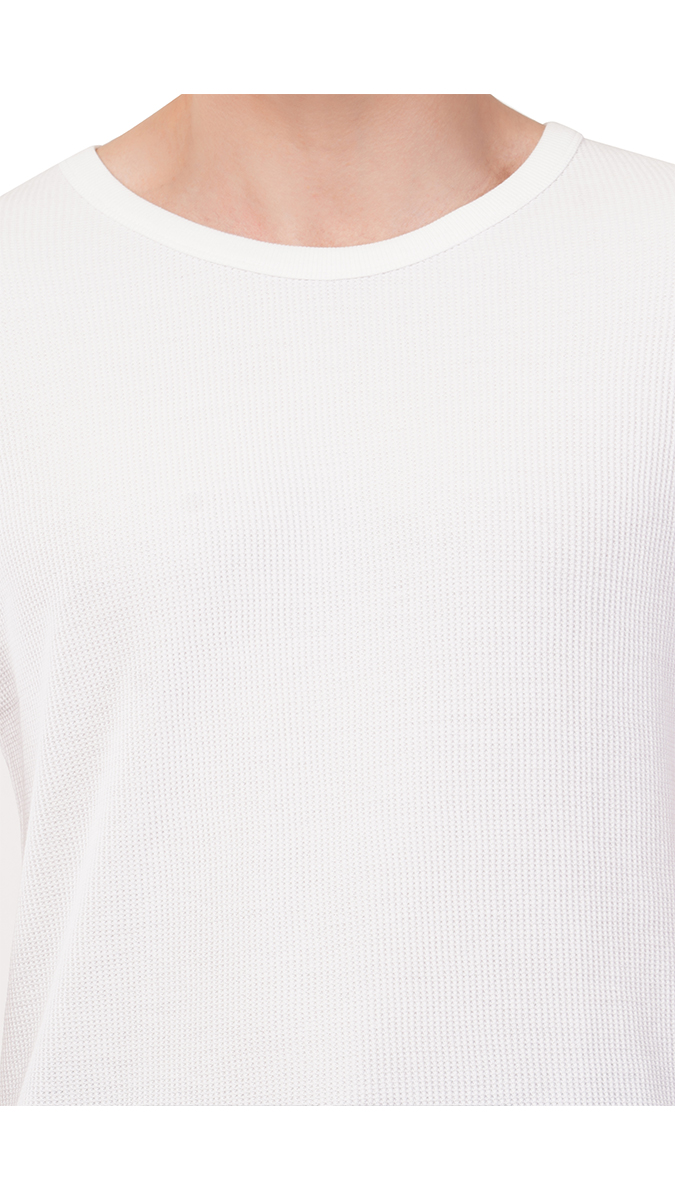 Men's White Round Neck Waffle T-Shirt – 180 GSM | Soft & Stylish | S, M, L Men's White Round Neck Waffle T-Shirt – 180 GSM | Soft & Stylish | S, M, L