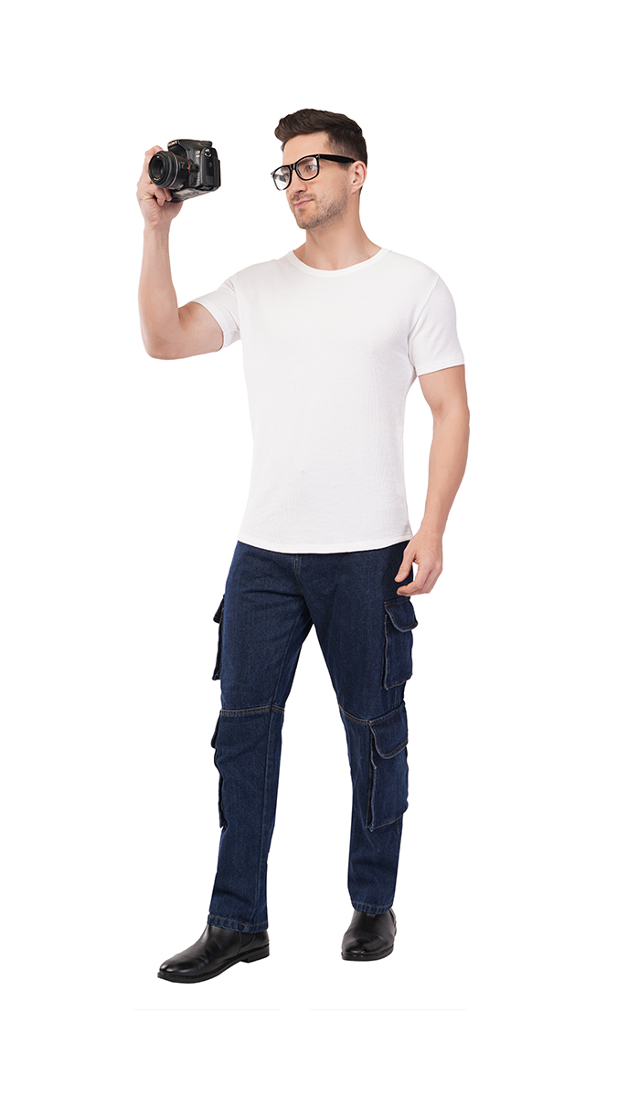 Men's White Round Neck Waffle T-Shirt – 180 GSM | Soft & Stylish | S, M, L Men's White Round Neck Waffle T-Shirt – 180 GSM | Soft & Stylish | S, M, L