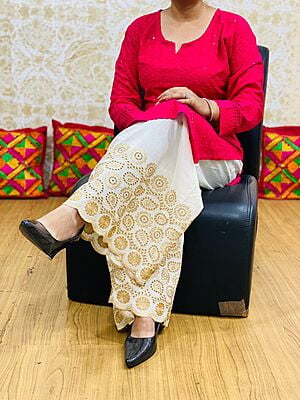 Chikan Kurti Zari Mastani-Magenta