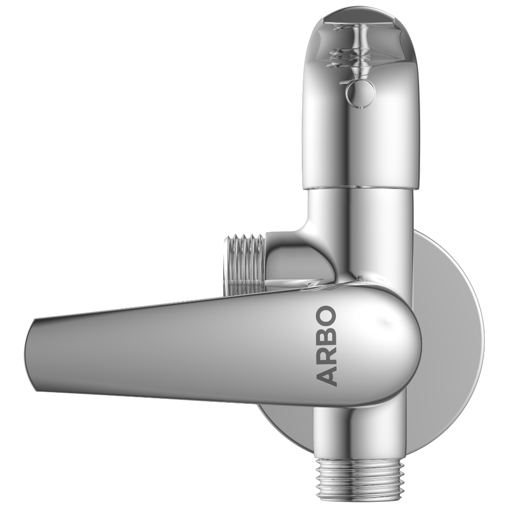 CM-2507 2 Way Angle Cock With Wall Flange