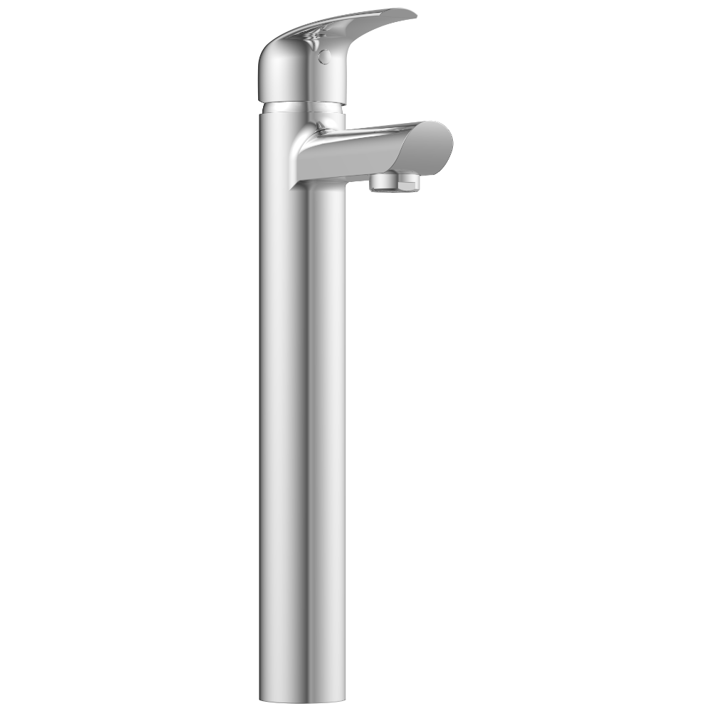 CM-2528 Single Lever Tall Basin Mixer With Braided Hoses (Table Mounted Model)