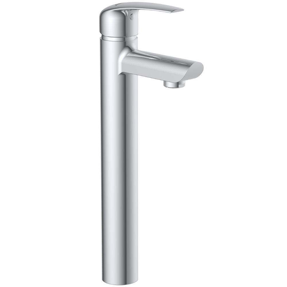 CM-2528 Single Lever Tall Basin Mixer With Braided Hoses (Table Mounted Model)
