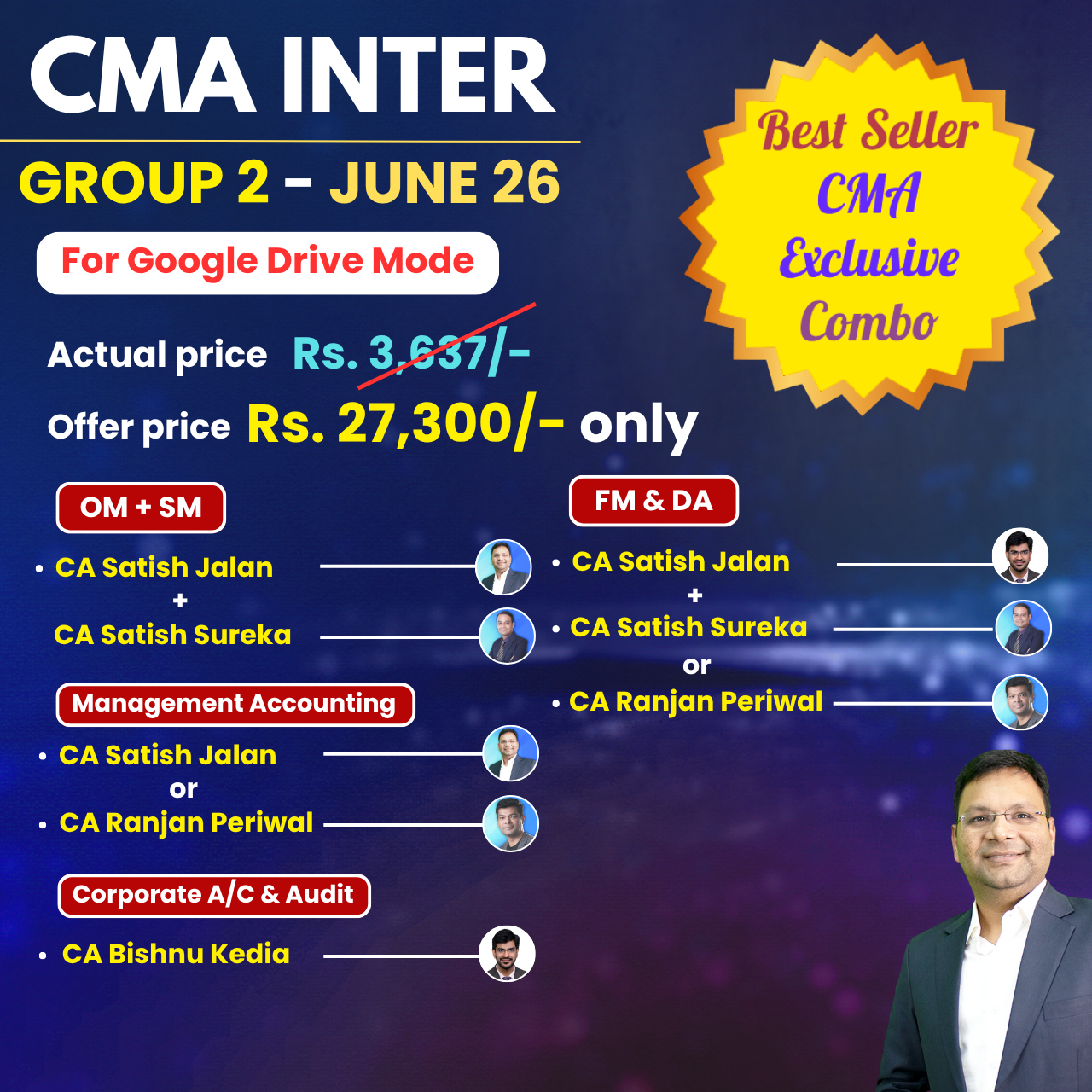 CMA Inter Grp 2 Combo June 25 - Student Jaise Chahey - Download Mode - Best Seller CMA Exclusive
