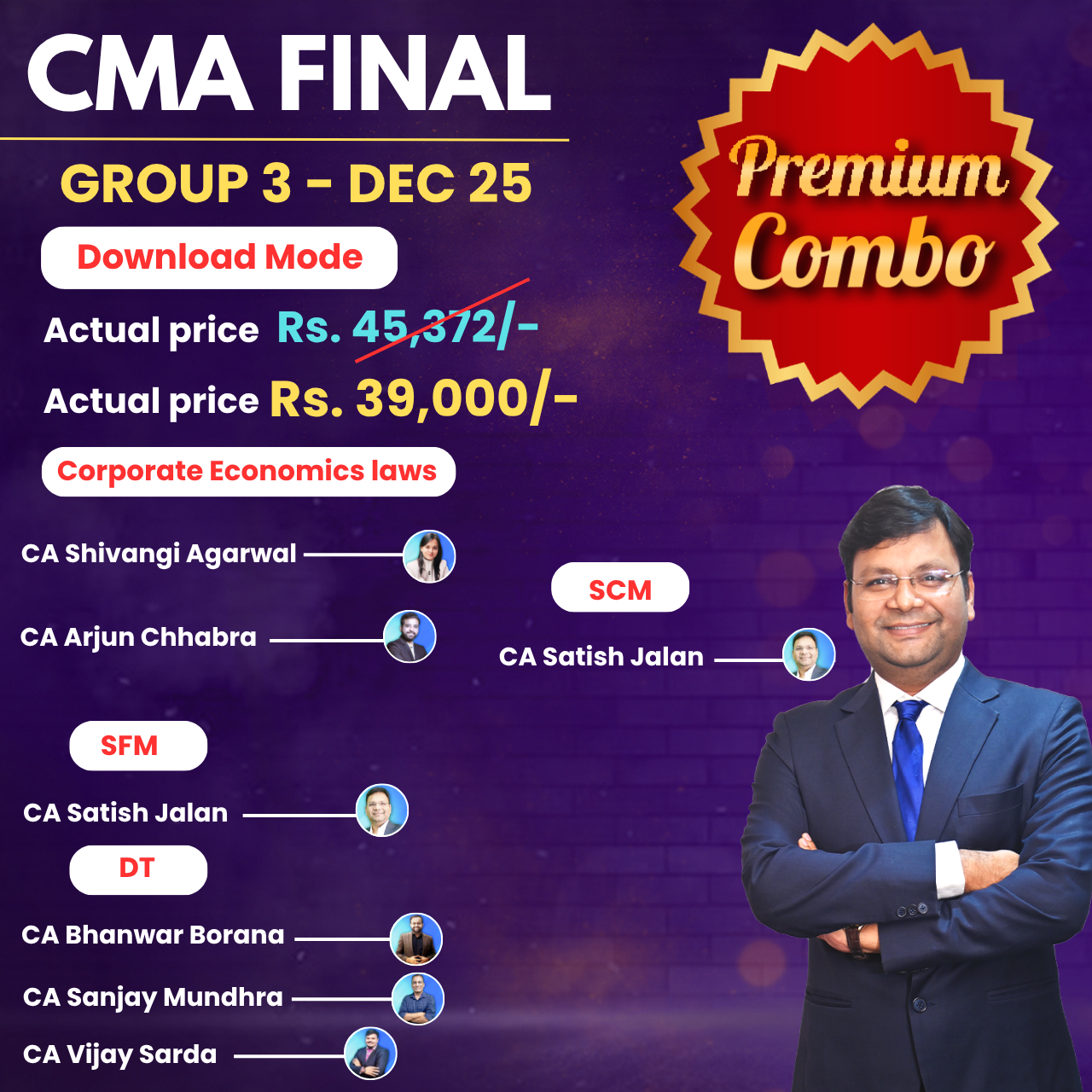 CMA Final Group 3 All Combo for Dec 25 - Student Jaise Chahey - Download Mode - Premium