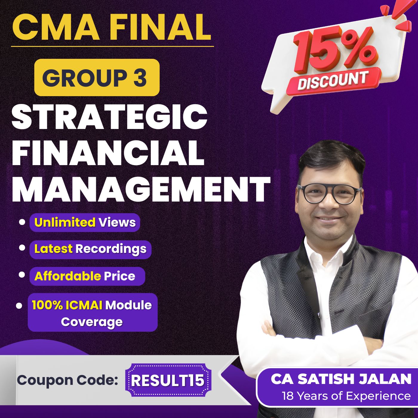 CMA Final Strategic Financial Management (Group 3) by CA Satish Jalan