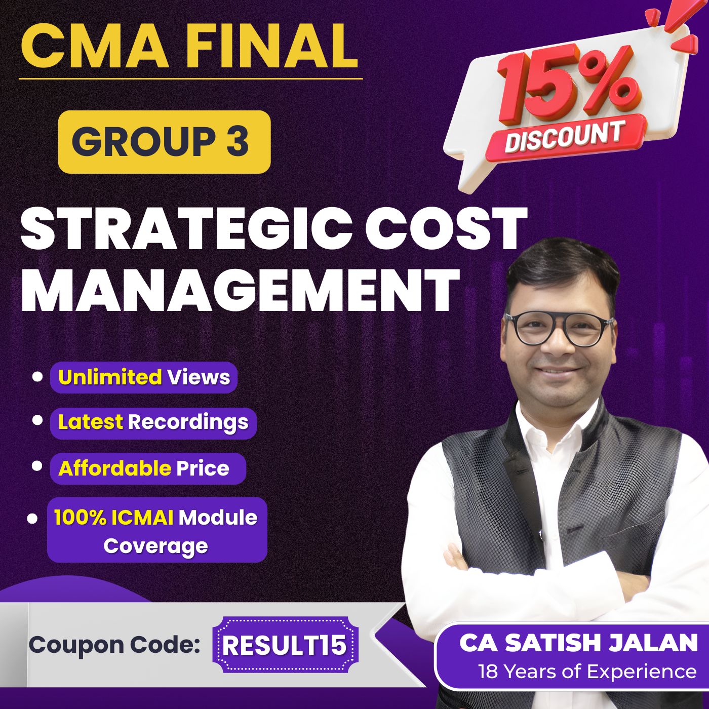 CMA Final Strategic Cost Management SCM(Group 3) by CA Satish Jalan