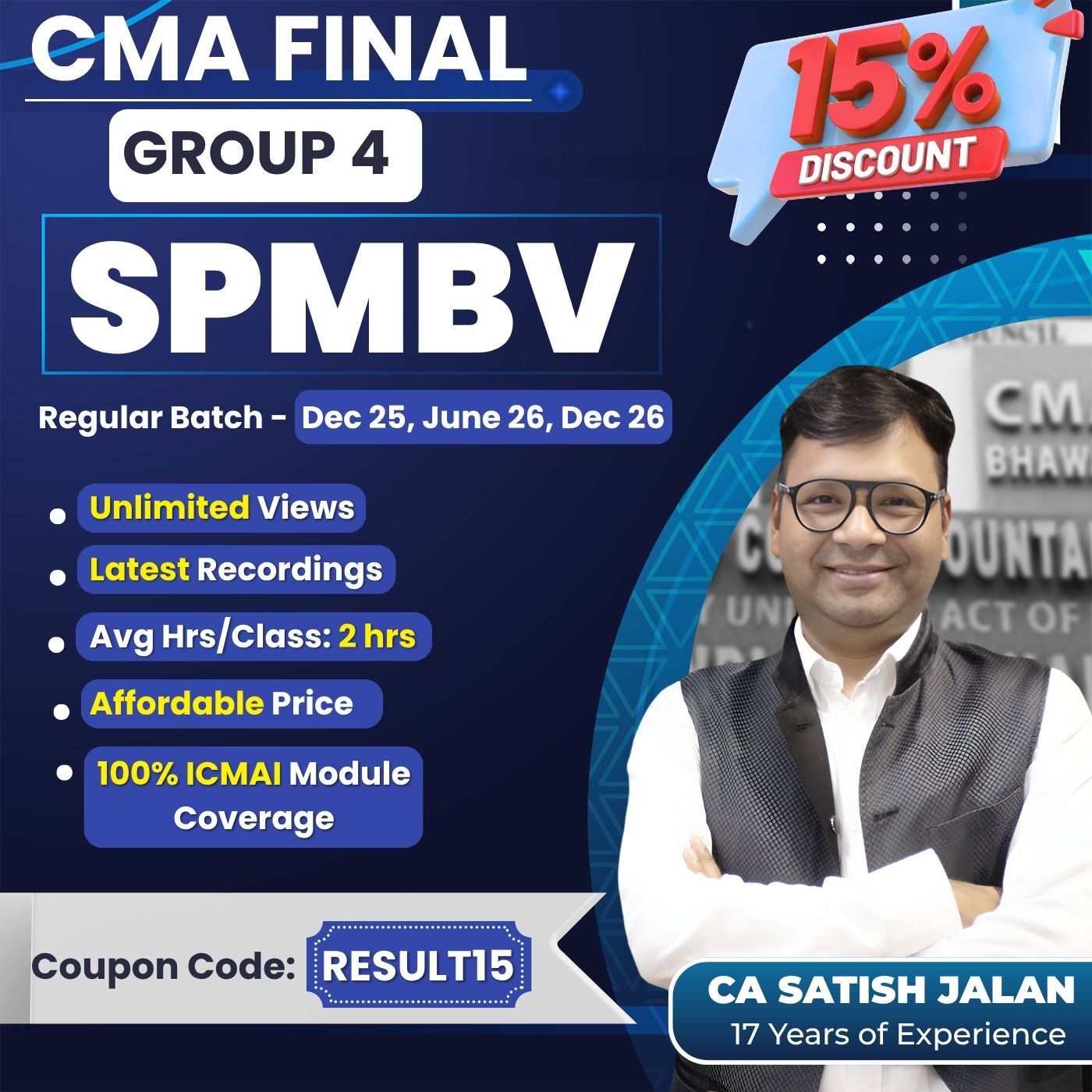 CMA Final SPMBV (Group 4) by CA Satish Jalan