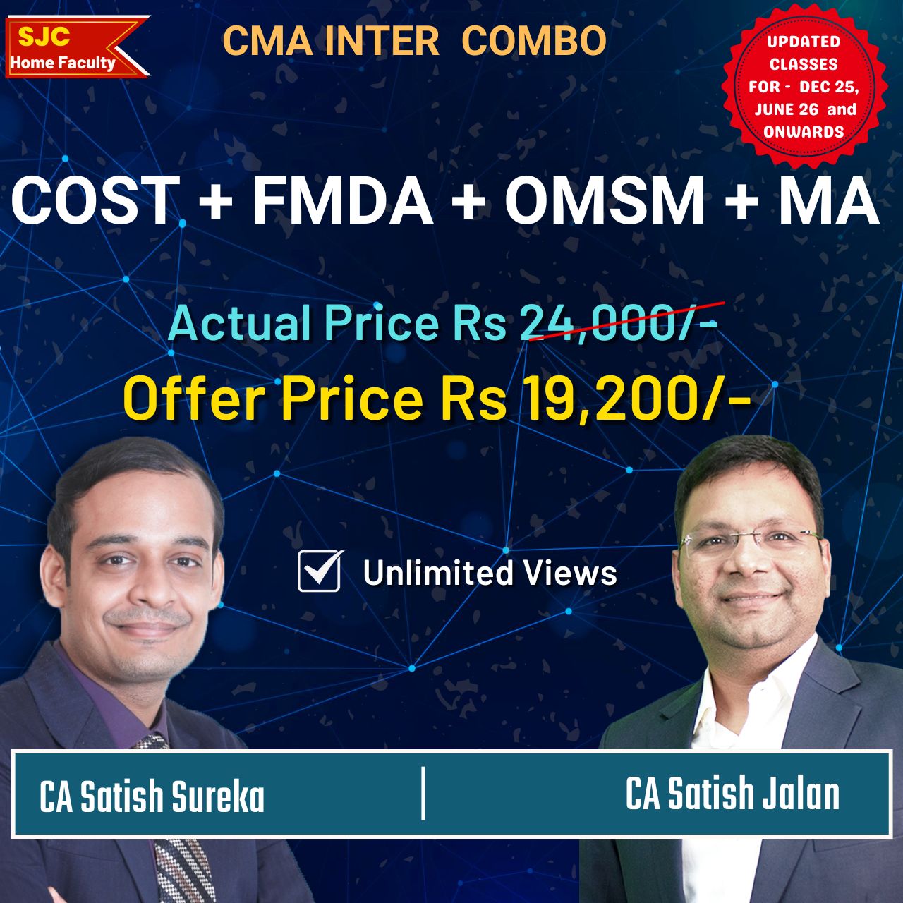 CMA Inter Combo - COST +  FM DA + OM SM + MA by CA Satish Jalan & CA Satish Sureka