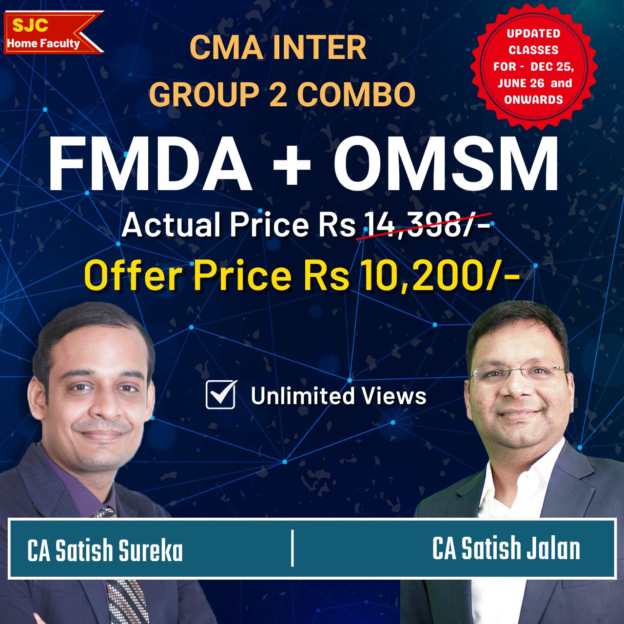 CMA Inter Group 2 Combo - FM DA + OM SM by CA Satish Jalan & CA Satish Sureka