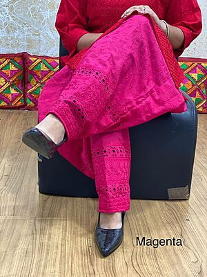 Chikan Patiala Salwar-Magenta Chikan Patiala Salwar-Magenta