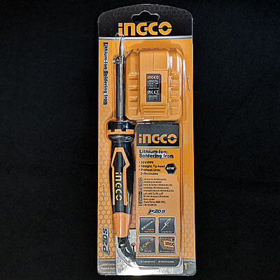 INGCO Lithium-Ion Cordless Soldering Iron CSILI2001 (20V, 40W) INGCO Lithium-Ion Cordless Soldering Iron CSILI2001 (20V, 40W)