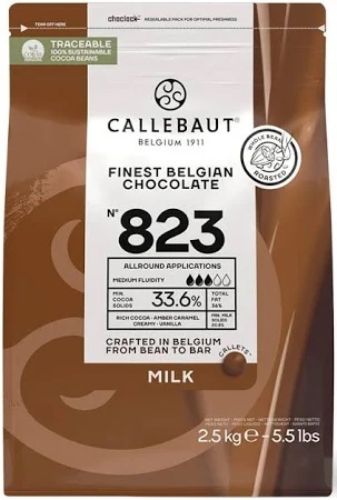 Callebaut Milk Couverture Chocolate Callet 823 2.5 Kg