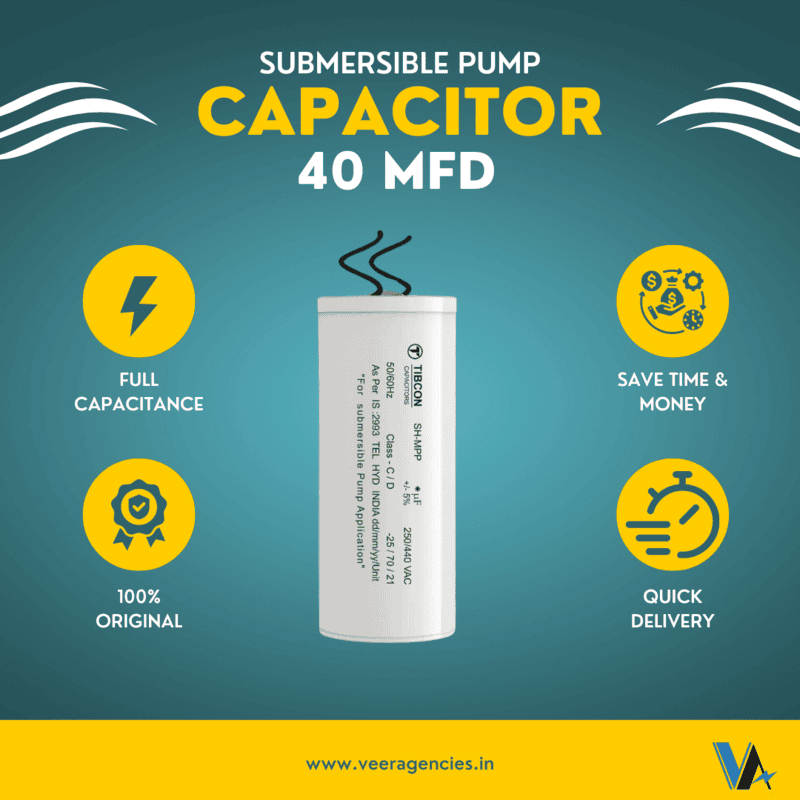 Tibcon 40 MFD 440 V Capacitor for Submersible Pump Tibcon 40 MFD 440 V Capacitor for Submersible Pump