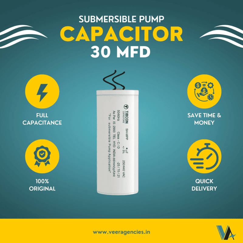 Tibcon 30 MFD 440 V Capacitor for Submersible Pump
