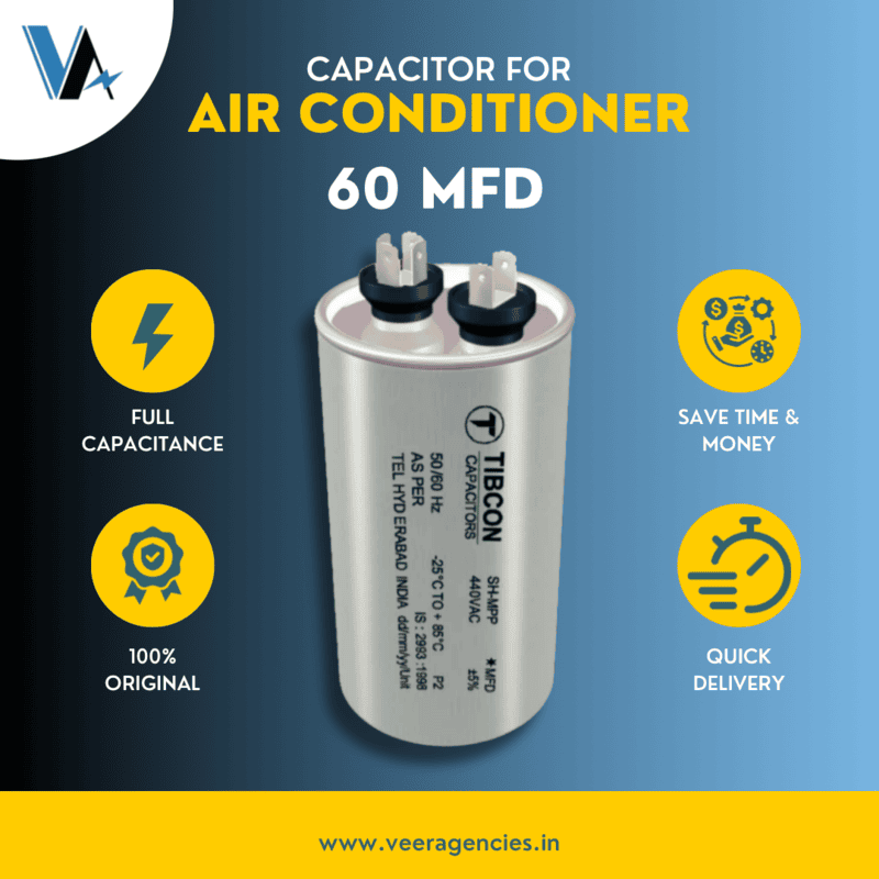 Tibcon 60 MFD Capacitor for Air Conditioner (PIN Type) Tibcon 60 MFD Capacitor for Air Conditioner (PIN Type)