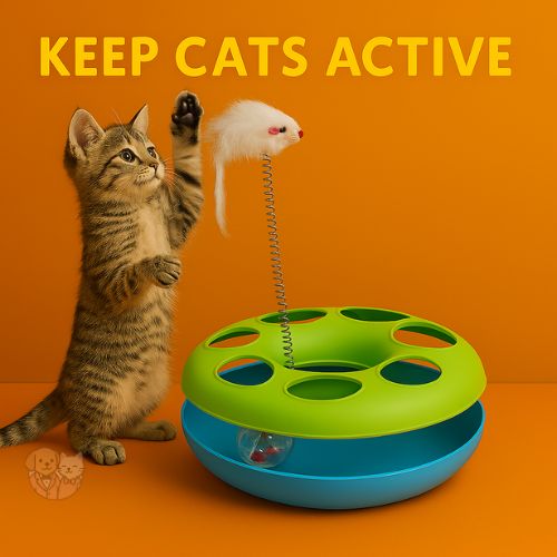Cat Toy Wheel with Rat โ Interactive Rolling Toy for Cats & Kittens Cat Toy Wheel with Rat โ Interactive Rolling Toy for Cats & Kittens