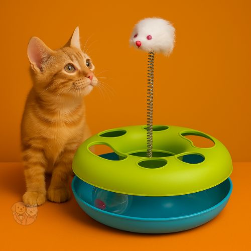 Cat Toy Wheel with Rat โ Interactive Rolling Toy for Cats & Kittens Cat Toy Wheel with Rat โ Interactive Rolling Toy for Cats & Kittens