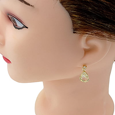 Crystal Stone Teardrop Gold Earrings Crystal Stone Teardrop Gold Earrings