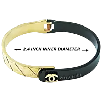 Anti Tarnish Bangles - Stainless Steel Gold Plated Bracelet [ Chanel ]