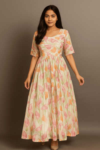Zaina (Size-38) - Floral Print Anarkali That195