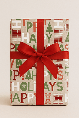 Rustic Beige Christmas Gift Wrap