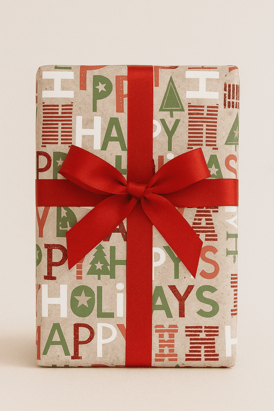 Rustic Beige Christmas Gift Wrap