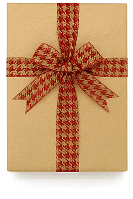 Red Sheer Houndstooth Ribbon