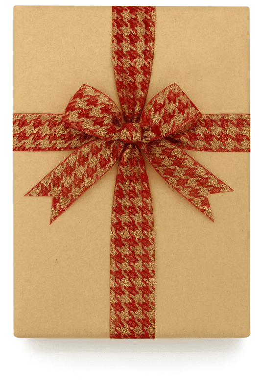 Red Sheer Houndstooth Ribbon