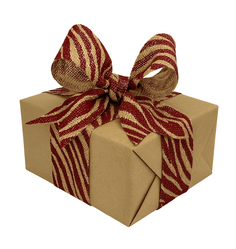 Deep Red Abstract Print Burlap Ribbon Deep Red Abstract Print Burlap Ribbon