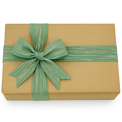 Sea Foam Ribbon with Gold Pattern Sea Foam Ribbon with Gold Pattern