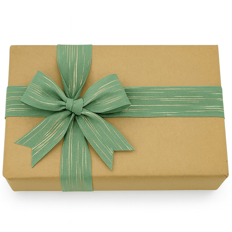 Sea Foam Ribbon with Gold Pattern Sea Foam Ribbon with Gold Pattern