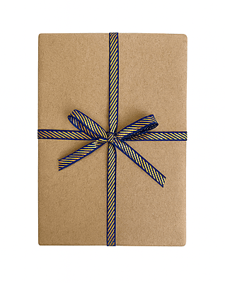 Ribbon with Gold Diagonal Stripes