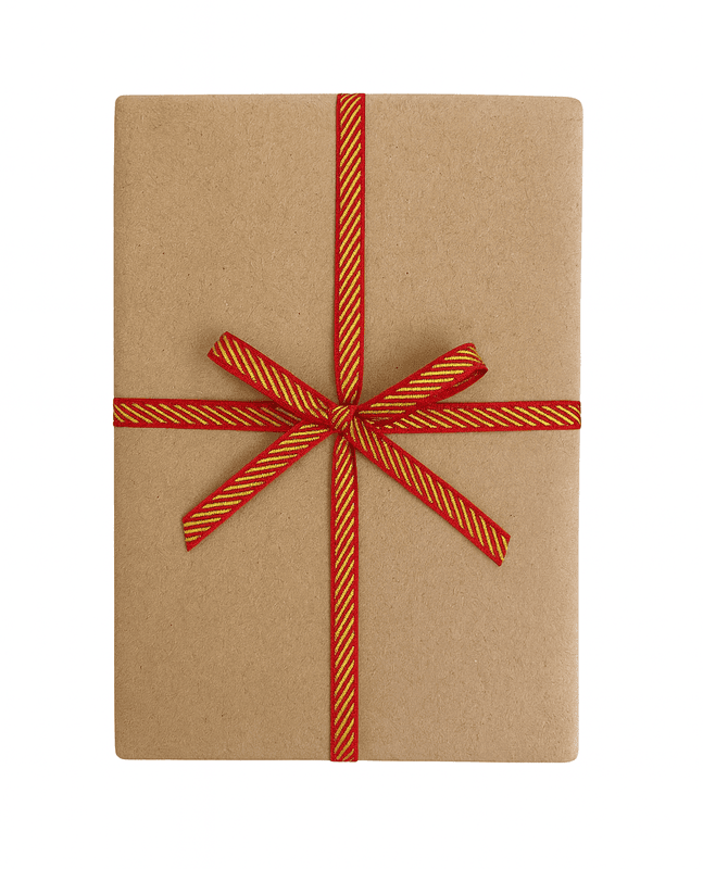 Ribbon with Gold Diagonal Stripes