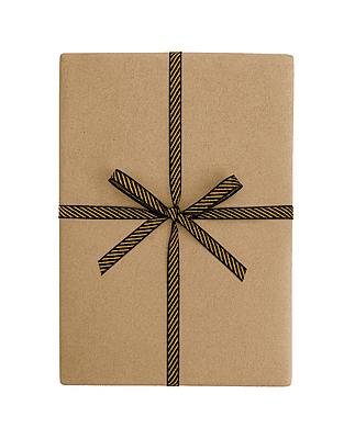 Ribbon with Gold Diagonal Stripes