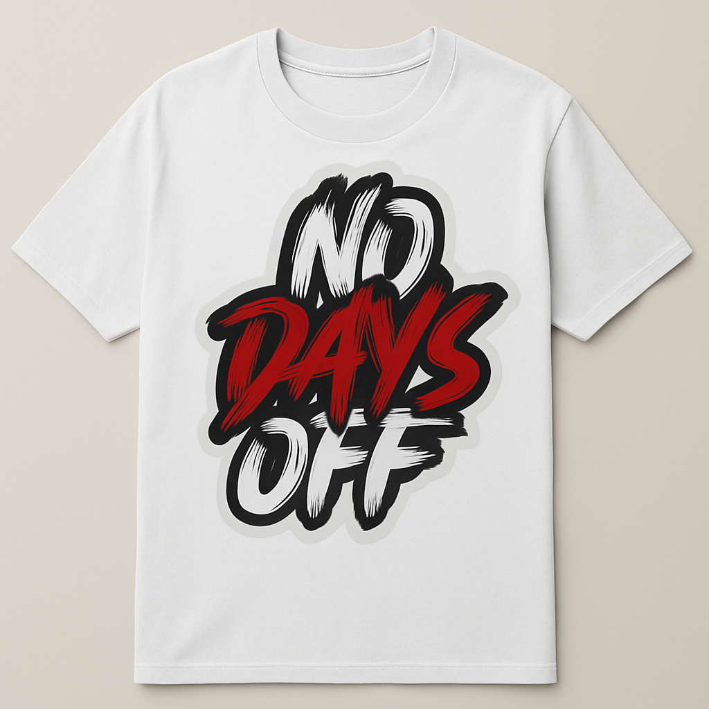 ? No Days Off T-Shirt – Bold Motivation Tee for Hustlers ? No Days Off T-Shirt – Bold Motivation Tee for Hustlers