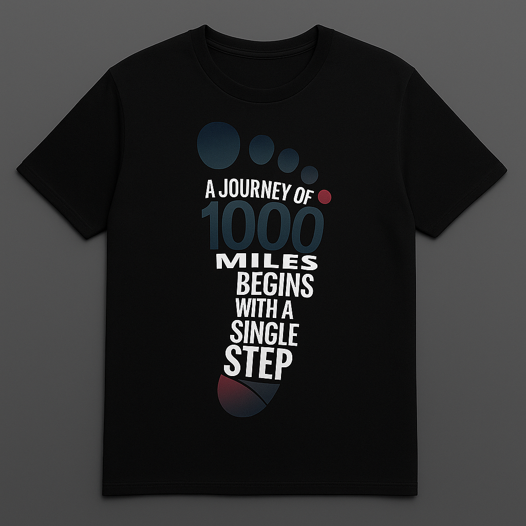 1000 Miles Journey Motivational White T-Shirt – Take The First Step | SorryBro.in 1000 Miles Journey Motivational White T-Shirt – Take The First Step | SorryBro.in