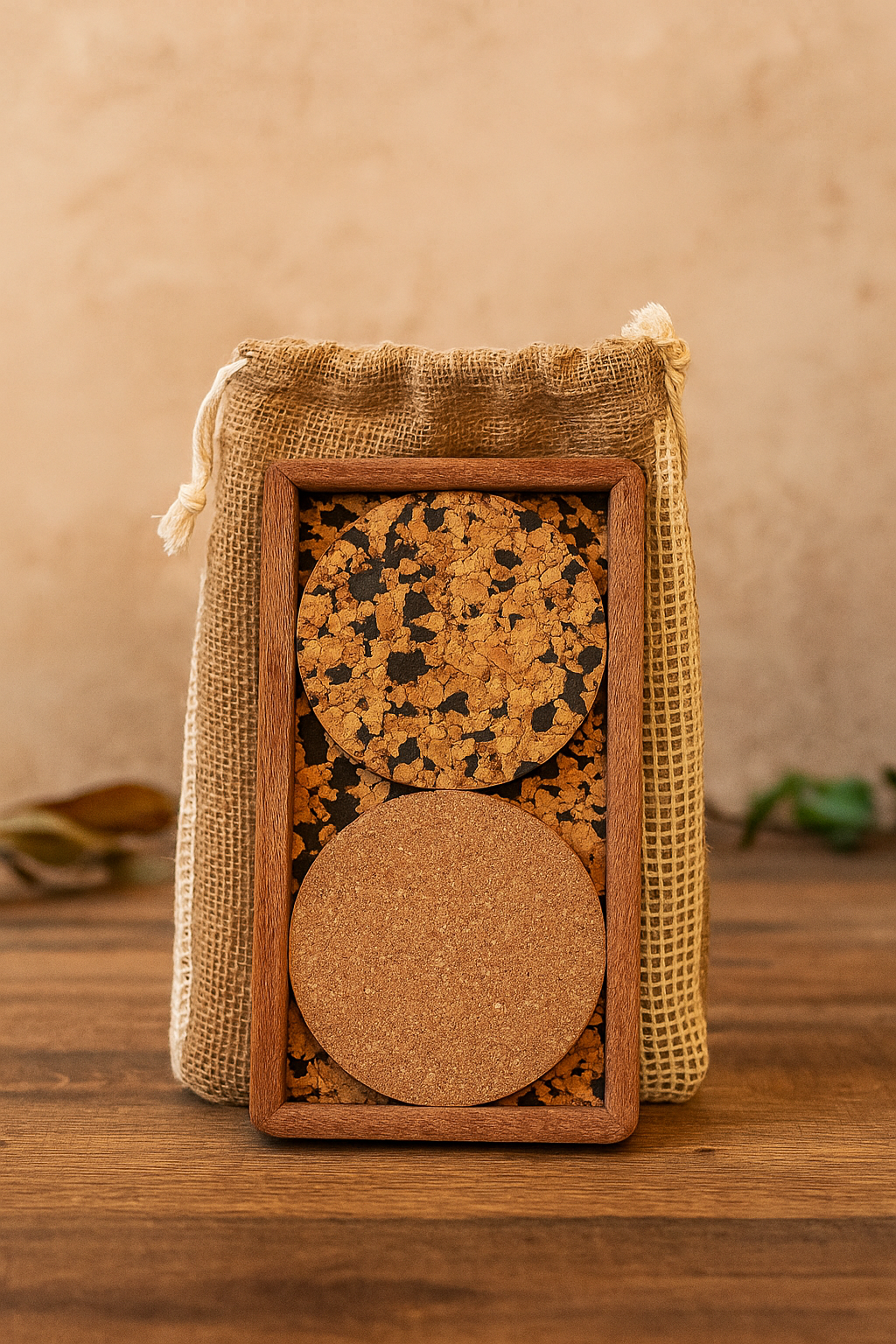 Eco Cork Essentials | Eco friendly Cork tray & Coasters set Eco Cork Essentials | Eco friendly Cork tray & Coasters set